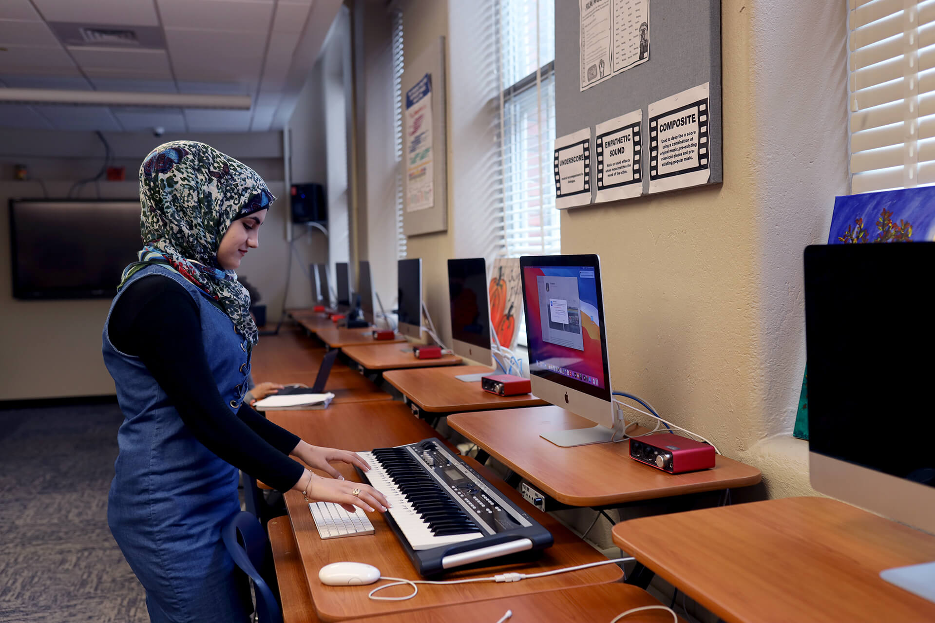 student playing piano